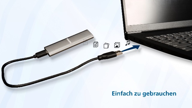 Philips External Portable SSD 1TB - Ultra Slim SATA Ultra Speed